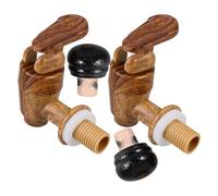 SWOOMEY 2 Sets de Bouchon Vinaigrier en Plastique Robinet pour Seau à Vin, Design Simulation Bois, Étanchéité et Conservation Fraîcheur, pour Bars à Domicile et Occasions Spéciales