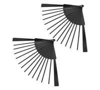 SWOOMEY 2pcs Cadres de Ventilateur Pliant en Plastique Noir Nervures Robustes et Design Facile à Assembler pour Pratiques Artistiques Traditionnelles et Mariages