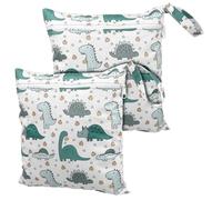 SWOOMEY 2pièces Humides pour Garçon Fille avec Motifs De Dinosaures à Couches Imperméables Et Pratiques pour Voyage Et Rangement Accessoires De Toilette pour Garçon Fille