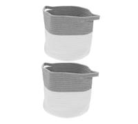 SWOOMEY 2pièces Lot De Paniers De Rangement Ronds Corde De Coton Avec Poignées Paniers à Linge Souples Pour Chambre Garçon Fille Et Maison