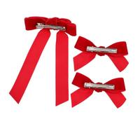 SWOOMEY 3 Pièces Accessoires Cheveux Fille Nœuds Rouge avec Clips Alligator pour Femmes et Accessoires de et Événements Spéciaux