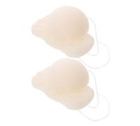 SWOOMEY 4 Pièces Éponge Naturelle pour Visage et Corps en Langue de Diable Blanche, Texture Douce, Nettoie en Profondeur et Élimine Peaux Mortes, Salle de Bain Voyages
