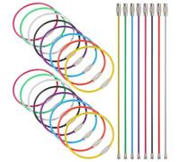 SWOOMEY 48 Pièces Anneaux Porte-clés Surface Lisse et Finition Naturelle en Métal Inoxydable Câble en Fil D'acier Entrelacé Compact Enchevêtrement pour Voyage et Activités Extérieures