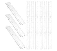 SWOOMEY 50 Pièces Règle Transparente avec Design Incassable et Portable Outil de Mesure Précis Plastique pour École Bureau Dessin pour Étudiants et Professionnels