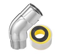 SWOOMEY Adaptateur de G1/2 en Cuivre Argenté avec Angle de Pulvérisation Réglable à 135 Degrés, Raccord Rotatif pour Installation Murale Petites Salles de Bains