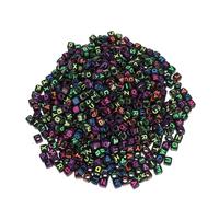 SWOOMEY Alphabet Cubiques 6mm pour Fabrication de Bijoux Éducatifs 600 Perles en Acrylique Noir Lot de 600 Pièces Garçon et Filles pour Porte-clés et Activités Créatives