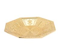 SWOOMEY Assiette de Culte Bouddhiste Fer Doré Plateau Offrande Octogonal avec Motif Traditionnel Chance Plat Feu Temple Décoratif pour Rituels et Offrandes