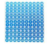 SWOOMEY Autocollants Numérotés Multi-Usage, Lot 8 Feuilles 1-200, Stickers Ronds Bleus en Vinyle Imperméable pour Tri et Inventaire