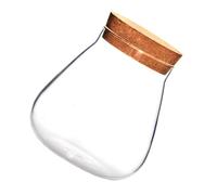 SWOOMEY Bocal de Rangement en Verre Transparent Bouchon en Liège Marron, Terrarium pour Boule de Mousse, Décoration DIY pour Salle de Bain et Centre de Table