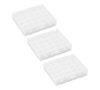 SWOOMEY Boîte à Canettes Vide 3 Pièces 25 Compartiments, Organisateur Transparent Compact pour Accessoires Machine à Coudre, Rangement Pratique pour Travaux de Couture et Loisirs