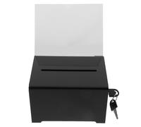 SWOOMEY Boîte à Dons et Accès Facile en Acrylique Noire avec Serrure, Fente pour Billets pour Collectes de Fonds et Tirages Sort