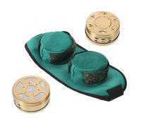 SWOOMEY Boîte de Moxibustion avec Paquet en Tissu à Deux Portable en Cuivre Support de Brûleur pour Thérapie D'acupuncture Cou la Taille, Usage Maison ou Bureau