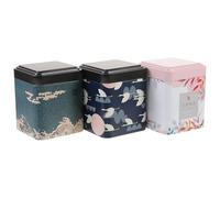 SWOOMEY Boîtes à Thé Hermétiques en Fer Blanc 3 Pièces Motifs Décoratifs, Conservation Optimale pour Thé, Épices et Fruits Secs, Rangement Pratique Couleur Aléatoire Plusieurs styles