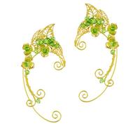 SWOOMEY Boucles D'oreilles Clips Non Percées pour Femmes en Alliage Or, Style Vintage Élégant, Quotidien Mariages, Paire de Manchettes Oreilles de Fée