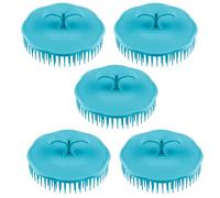 SWOOMEY Brosse Massage Ronde pour Shampooing en Plastique Pp Tpr, 5pcs, Outil de Coiffure pour Massage du Cuir Chevelu à Domicile, Protège les Racines des Cheveux Couleur Aléatoire