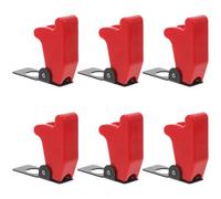 SWOOMEY Cache-interrupteur Étanche et Anti-poussière en Plastique Rouge pour Bouton à Bascule 12mm, Lot de 6 Pièces, Protection les Contacts Accidentels pour Rv et Utv