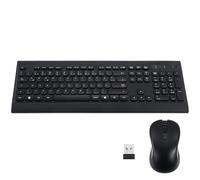 SWOOMEY Clavier Et Souris sans Fil Silencieux, Ensemble Ergonomique Pc Et Bureau, Fonctionnement 2.4g sans Fil, Usage Polyvalent Maison Et Travail, Clavier Complet Noir, sans Pile, Modèle Allemand