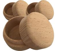 SWOOMEY Coffret Bois Rond 3pcs pour Rangement Bagues et Bijoux, Boîte à Bijoux avec Couvercle, Stockage Sûr et Pratique pour Mariages et Fiançailles