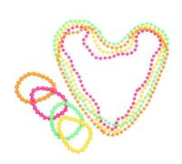 SWOOMEY Collier de Perles Unies pour Fête et Bal, Lot de 8 Set de Set de Pièces, Accessoires de Soirée Colorés, pour Costume et Loisirs Créatifs