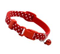SWOOMEY Collier pour Chien et Chiot avec Clochette, Largeur 1,0cm, Portable et Réglable en PP Rouge, Accessoire pour Promenades