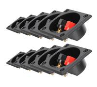 SWOOMEY Connecteur Professionnel pour Boîtier D'enceinte Subwoofer 10pcs, Borne de Connexion Noir en Alliage de Zinc Plaqué Or, Installation Facile pour Voiture et Bateau