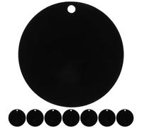 SWOOMEY Disques Acryliques Noirs Ronds Utilisation Polyvalente 50pcs avec Trous Surface Lisse pour Ébauches de Porte-clés pour Bricolage et Décoration Moderne