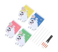 SWOOMEY Drapeau de Vélo Blanc avec Mât Léger et Base Stable en Fer et Tissu, Décoration Halloween Garçon et Filles, Accessoire Sécurisé pour Quartier et École