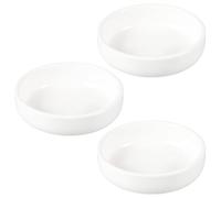 SWOOMEY Ensemble 3 Pièces Plat à Sauce en Céramique Blanc, Polyvalent et Moderne, pour Fruits et Vinaigre en Restauration ou Boutique Alimentaire Réutilisable