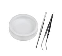 SWOOMEY Ensemble 3 Pièces pour Reptiles Bol en Céramique et Pinces en Acier Inoxydable, Facile à Utiliser et Pratique pour Alimentation Boîte de Nourrissage