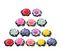 SWOOMEY Fleur de Lotus Artificielle 14 Pièces Fleur de Lotus Simulée Flottante en Plastique Taille 10 Cm Décoration pour Aquarium et Jardin pour Bassin ou Table