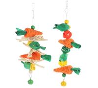 SWOOMEY Forme Unique 2 Pièces en Corde de Paille Lapin et Hamster pour Nettoyer Dents et Changer Le Comportement de Mastication Couleur Aléatoire Pendant Le Jeu