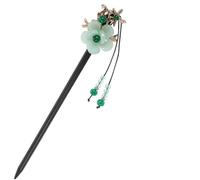 SWOOMEY Fourche à Cheveux en Bois Vert Style Chinois Vintage, Facile à Glisser un Chignon, Maintien Solide pour Accessoires Cheveux Élégants