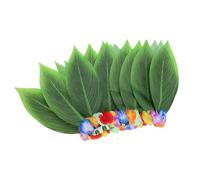 SWOOMEY Jupe Hawaïenne à Feuilles en Tissu Polyester Ceinture Élastique Réglable, Confortable pour Fête Estivale et Costume de Jupe Hula pour Femmes Adultes