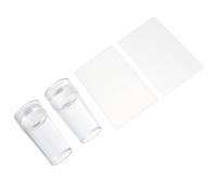 SWOOMEY Kit de Manucure DIY et Estampage de Plaque 4 Tampons Transparents Plaques de Stamping Pochoirs à Ongles Accessoire Manucure Maison Polyvalent pour Nail Art pour Ongles