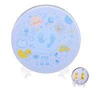 SWOOMEY Kit De Moulage D'empreintes De Bébé En Plâtre Bleu Clair, Pour -né Et Nourrisson, Solide, Facile à Utiliser, Kit Souvenir De Main Et Pied, Coffret Présent