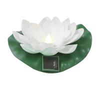 SWOOMEY Lampe Solaire Fleur Flottante Décorative Blanche en Plastique | Surface Lisse, Usage Bureau ou Offrande Bouddhique, Style Lotus et Nénuphar, Pièce D’ornement Style Aléatoire