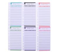 SWOOMEY Lot de 12 Feuilles de Budget Perforées en Papier de Différentes Couleurs, Planificateur de Dépenses Portable pour Portefeuille et Journal, Aide à L'autonomie Financière