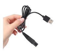 SWOOMEY Lot de 2 Câbles D'alimentation Robustes en Plastique et Métal pour Rasoir Électrique, Cordon de Recharge Compatible pour Accessoires de Rasoir Noir