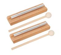 SWOOMEY Lot de 2 Set de Carillons à Main en et Bois pour Contemplation Yoga et Prière Instruments de Percussion avec Outils pour Enseignants et Activités de