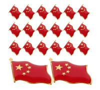 SWOOMEY Lot de 20 broches en métal avec insigne national et étoile à cinq branches, motif drapeau chinois, idéal pour les fêtes, les événements et la mode au quotidien.