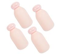 SWOOMEY Lot de 4 Flacons de Voyage à Squeeze 100 Ml, Bouteilles Rechargeables en Plastique Robuste, Couleur Rose, pour Shampooing, Lotion et Gel, Étanches et Compactes pour Voyage