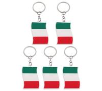 SWOOMEY Lot de 5 Porte-Clés Pendentif Drapeau Italien en Métal pour Hommes, Breloques Souvenirs pour Paquet à Main et Événements Nationaux