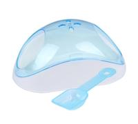 SWOOMEY Maison de Bain Sable pour Petits Animaux avec Pelle Bac Transparent Anti-Renversement pour Hamster et Chinchilla Portatif et Facile à Nettoyer Kit Complet pour