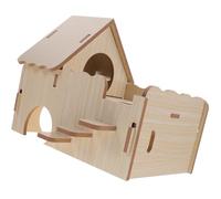 SWOOMEY Maison en Bois Multifonction pour Divertissement et Entraînement Résistant aux Morsures, Cabane D'intérieur pour Hamster et Cobaye des Petits Animaux
