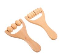 SWOOMEY Masseur Manuel de Points D'acupuncture en Bois 2 Pièces, Surface Lisse et Facile à Transporter, Rouleau Rond pour Massage des Jambes Visage, Usage Quotidien et Détente Devant