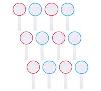 SWOOMEY Mini Tableaux Blancs Effaçables à Sec Lot de 12, 6 Cercles Rouges et Bleus, Format Compact 10 X 20 CM, pour Juges et Votes Lors d'Enchères