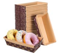 SWOOMEY Moules à Rectangulaires en Papier Épais Lot de 25 Résistants Haute Température pour Cuisson Four Caissettes Jetables pour Pâtisserie et