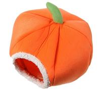 SWOOMEY Nid de Hamster Citrouille Halloween, Lit Chaud et Confortable | Tissu Doux, Cachette Stylisée, Couleur Orange Vive, Forme Citrouille, pour Petits Animaux au Repos