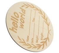 SWOOMEY Panneau Bois Rond Pour Annonce De Naissance Signe Adorable Hello World Accessoire Photo Né