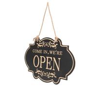 SWOOMEY Panneau Ouvert Résistant à L'usure en Bois Noir Double Face pour Porte, Plaque de Porte Professionnelle pour Lieux Commerciaux